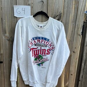 Vintage Minnesota Twins World Champions 1987 White Sweatshirt Size XL